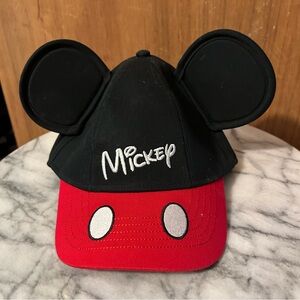 NWOT Disney Black and Red Baseball Hat with Ears
